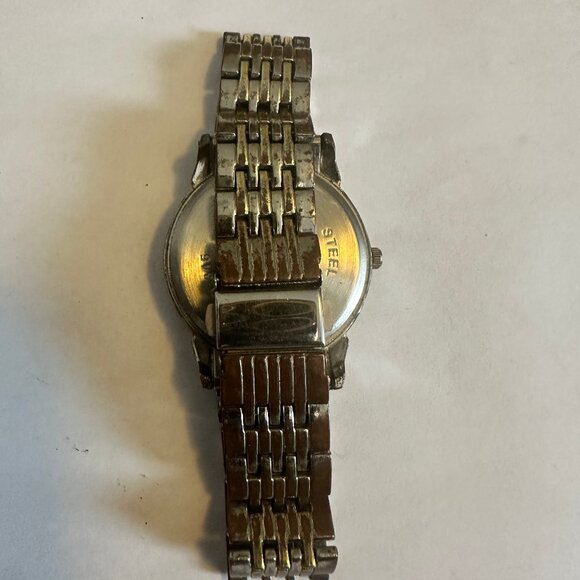 ROSRA Quartz Watch, Stainless Steel Back, Black Dial, Gold and Silver Toned - Picture 3 of 5